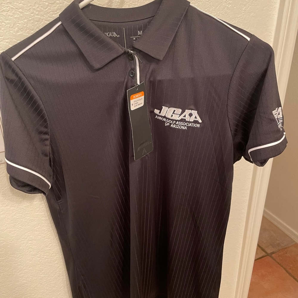 NWT Black Antigua Golf Shirt size M